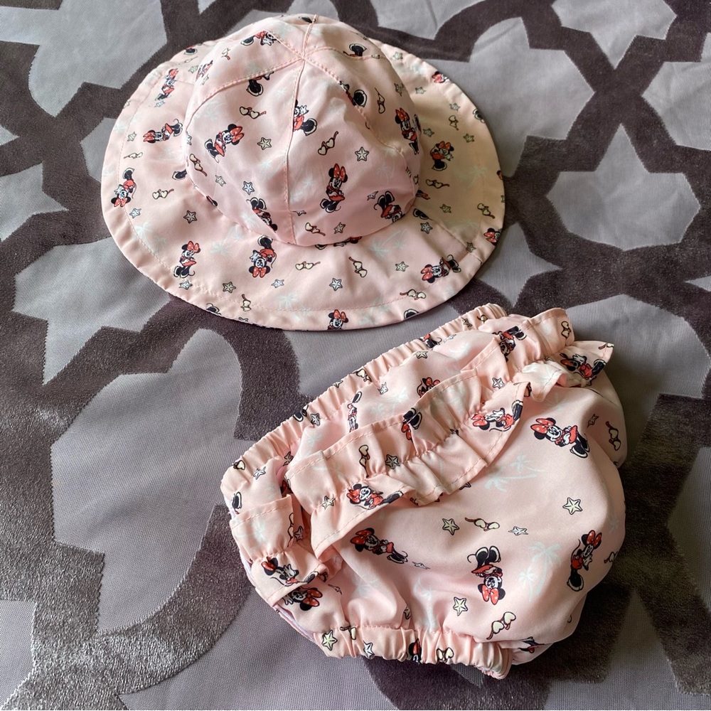 Disney Pink Sun Hat + Bloomer for Girls